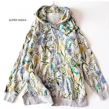 SUPER HAKKA 후드티 보타니컬 꽃무늬 루즈핏