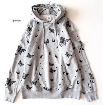 그라니프 후드티 뷰티풀 섀도우 버터플라이 풀오버 루즈핏