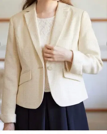 미사용 아로타 테일러드 자켓 원 버튼 아이보리 M 손세탁 가능