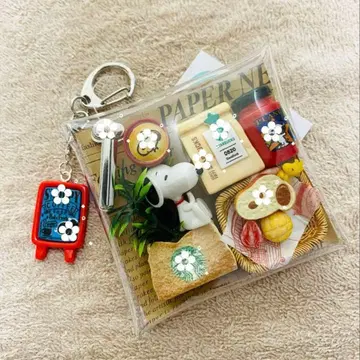 가챠 채운 파우치 스누피 캡슐 토이 미니어처 키링