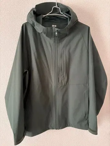 UNIQLO 블록테크 후드티 XL 그린 유니클로