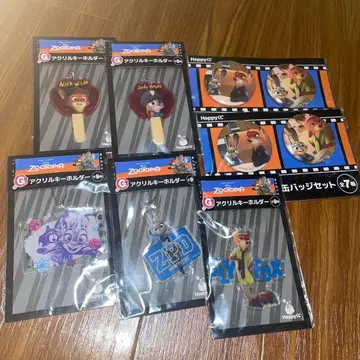 주토피아 아크릴 키링 배지 세트 해피 복권