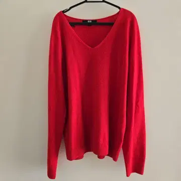 UNIQLO V넥 캐시미어 스웨터 M 레드