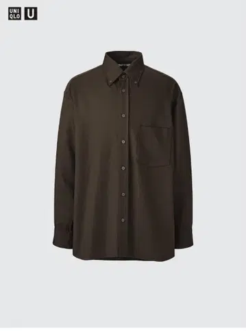UNIQLOU 유니클로 드레이프 셔츠 브라운 XXL 오버 사이즈