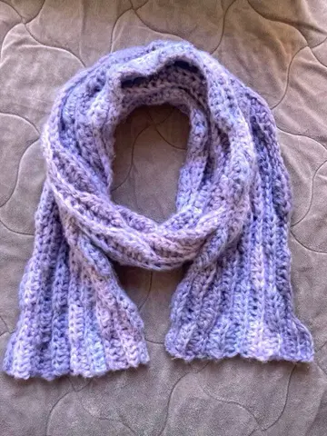 무늬뜨기 머플러 라벤더 컬러