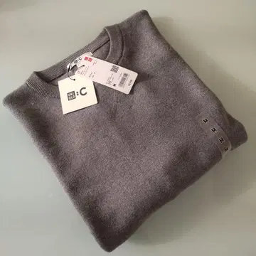 새상품 UNIQLO C / 스무스 코튼 크루넥 스웨터 (GRAY)