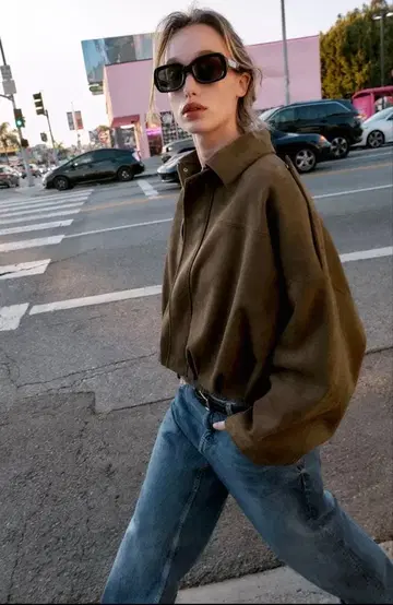 ZARA 스웨이드 봄버 자켓