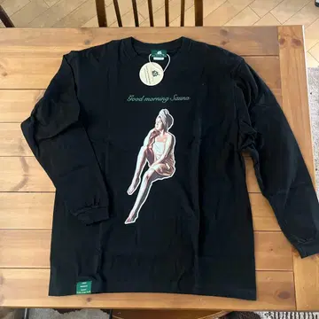GOOD MORNING SAUNA 프린트 롱 T셔츠 L 사이즈 새상품