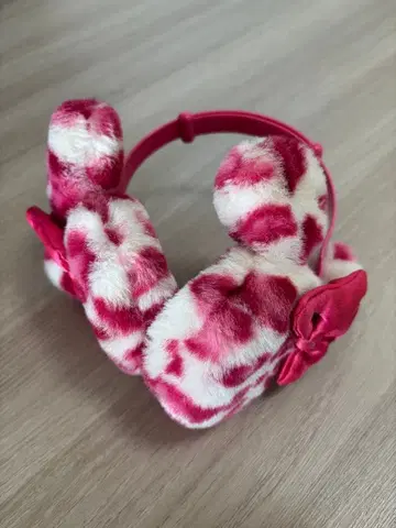 디즈니 미니 귀도리 레오파드 무늬 핑크