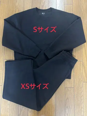 UNIQLO C 맨투맨 상하의 세트 ( 블랙 )