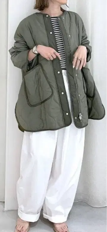 바빌론 퀼팅 보아 리버서블 자켓