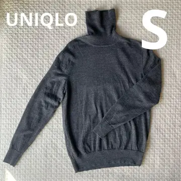 UNIQLO 유니클로 메리노 리브 터틀넥 스웨터 그레이 GRAY S