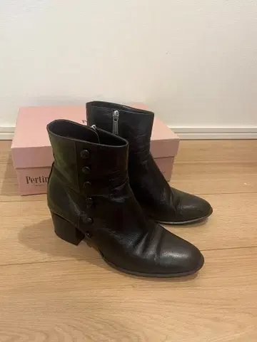Pertini 스페인산 천연 가죽 부츠 다크 브라운