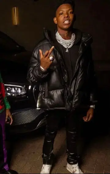 완판템 자라 인조 가죽 퍼프 다운 자켓 L