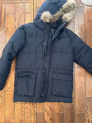 GAP 네이비 후드 부착 다운 자켓