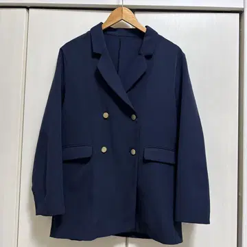 네이비 더블 테일러드 자켓