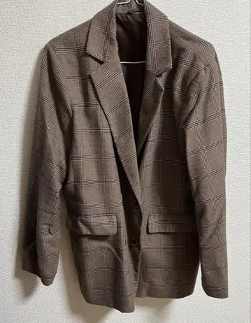 GU 더블 브레스트 테일러드 자켓 체크 디자인 수트 아우터