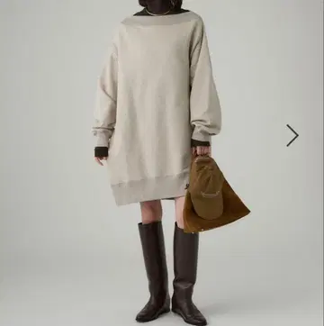 BABYLONE 오프숄더 맨투맨 미니 원피스