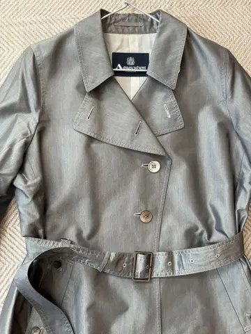 [새상품급] 아쿠아 스큐텀 실크 35% 스프링 숏 트렌치코트 그레이