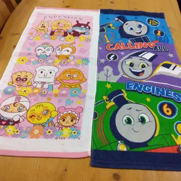 새상품 호빵맨 토마스 페이스타월