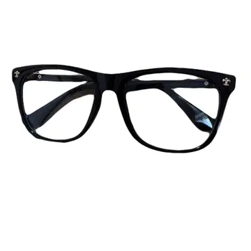 세련된 패션 안경 검은색 테두리 금 도금