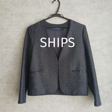 [ SHIPS ] 노카라 트위드 자켓 네이비 38