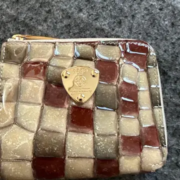 ATAO 이단 접이식 지갑 에나멜 타일 무늬