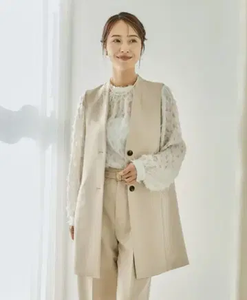 LEPSIM W 크로스 스트레치 롱베스트 와이드 팬츠 세트 세레모니