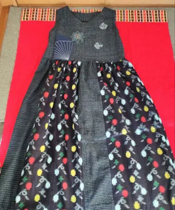 기모노 리메이크 카스리 롱 원피스 점퍼 스커트