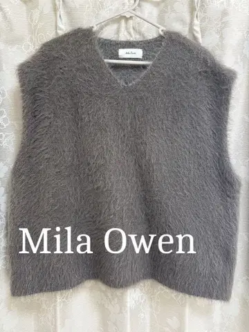 [ 미사용 새상품 ] Mila Owen 그레이 V넥 샤기 니트 베스트