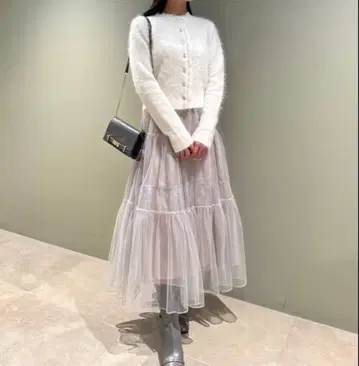 CELFORD 레이스 트리밍 니트 가디건