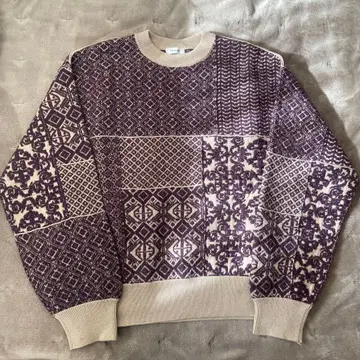 [ FRAY I.D ] 패치워크 자카드 니트