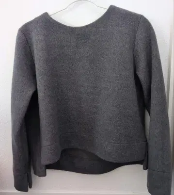 a.v.v 아베베 속기모 백 플리츠 풀오버 그레이 M 사이즈