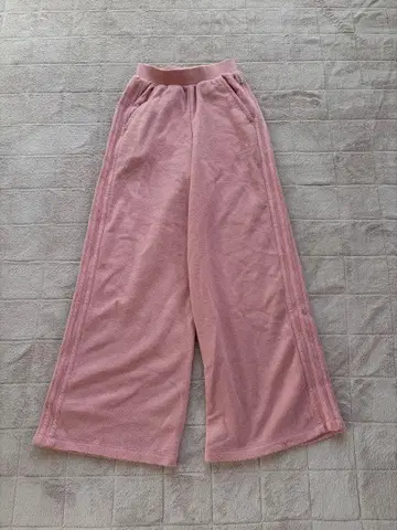 adidas 핑크 와이드 팬츠 타월 원단