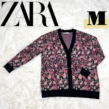 새상품급 ZARA 자라 레트로 꽃무늬 자카드 레이온 니트 가디건
