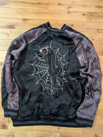 레어 junk star 스카잔 리버서블 블랙표범 럭셔리 자수 사이즈 XL