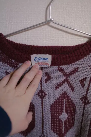 Edison Knitwear 총무늬 니트 스웨터 USA 빈티지