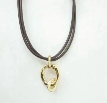 STRONG VOID LEATHER NECKLACE GOLD Ours
