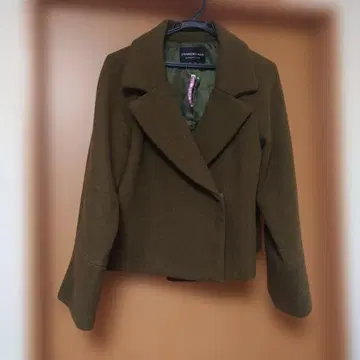 올리브 그린 울 혼방 자켓