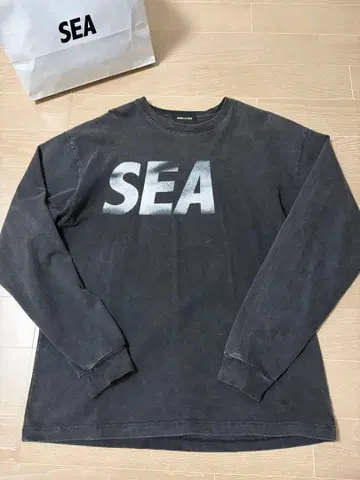 WIND AND SEA 블랙 L 사이즈 긴팔 티셔츠