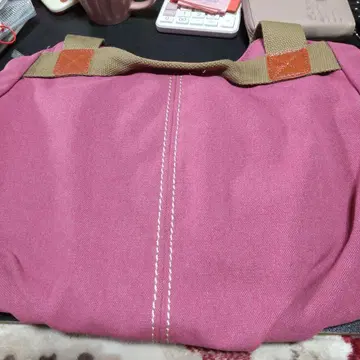 핑크 캔버스 숄더백
