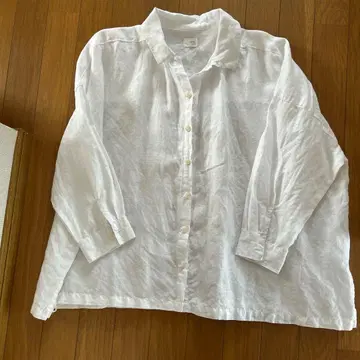 코티코티 린넨 100% 화이트 셔츠 M-L 사이즈