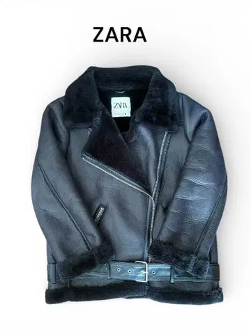 ZARA 블랙 가죽 라이더 자켓