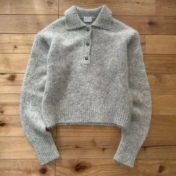 green label relaxing 버튼 부착 스웨터 그레이