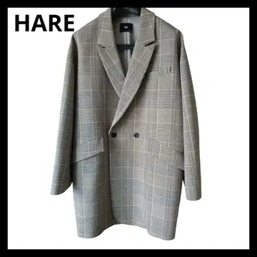 하레 HARE 오버 롱 자켓 체크 /M
