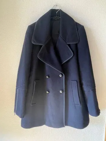 TOPSHOP 네이비 더블 브레스트 코트