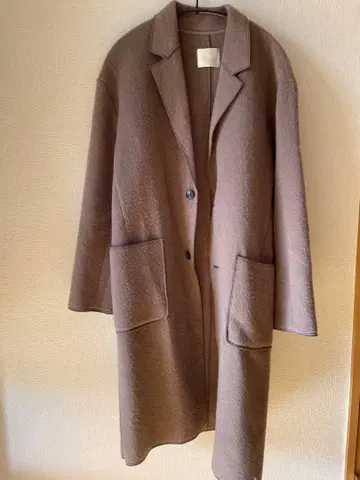 한국 INDIBRAND 브라운 플리스풍 롱 코트