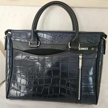 Samantha kingz 네이비 x 블랙 크로커다일 토트백