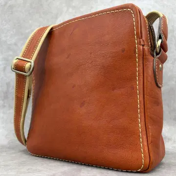 [양품] 츠치야 가방 톤 오일 누메 지퍼 탑 숄더백 가죽 천연 가죽