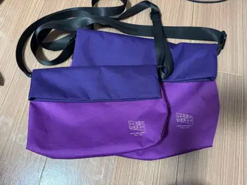 보라색 나일론 숄더백 대소 2점 세트